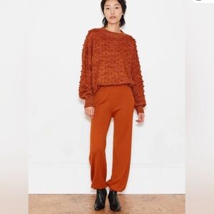 Misha and Puff Orange Marcel  Merino Wool Alpaca silk Balloon Leg Jogger pant XS